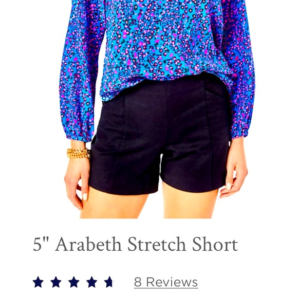 🌺 Lilly Pulitzer 5” Arabeth Stretch Short in Onyx- Size 10 - New - Picture 7 of 7